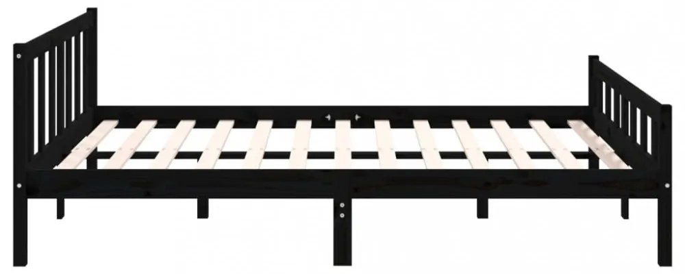 fekete tömör fa ágykeret 120 x 200 cm