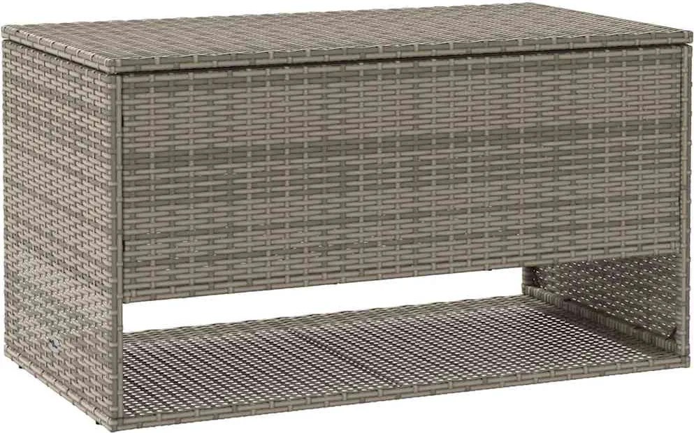 Szürke Polyrattan Kültéri Párna Doboz 100X55X55,5 Cm