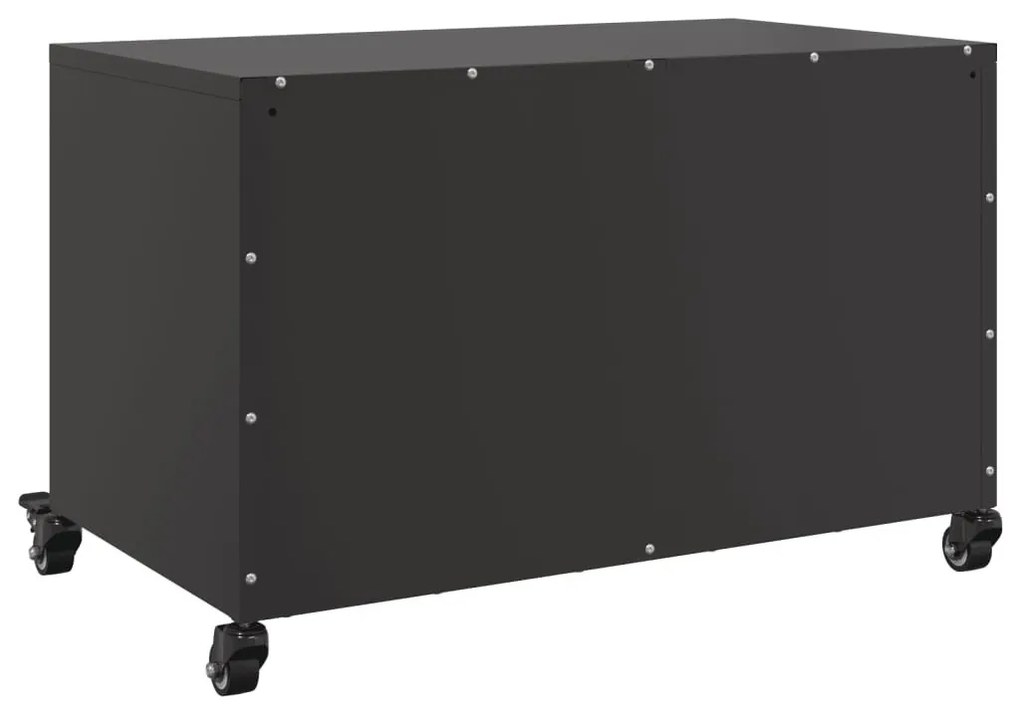 fekete acél TV-szekrény 68 x 39 x 43,5 cm