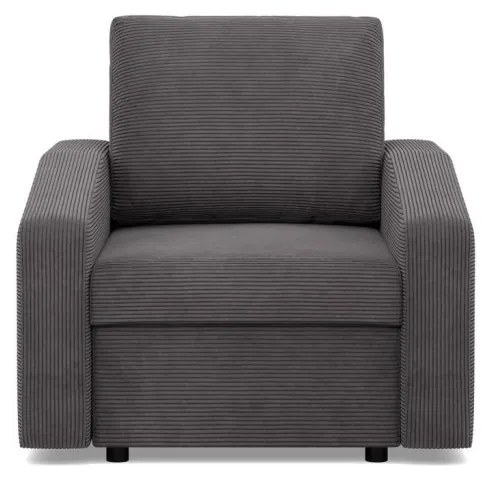 Zeus fotel, döntött kartámasz, kordbársony, bonell töltet, szürke