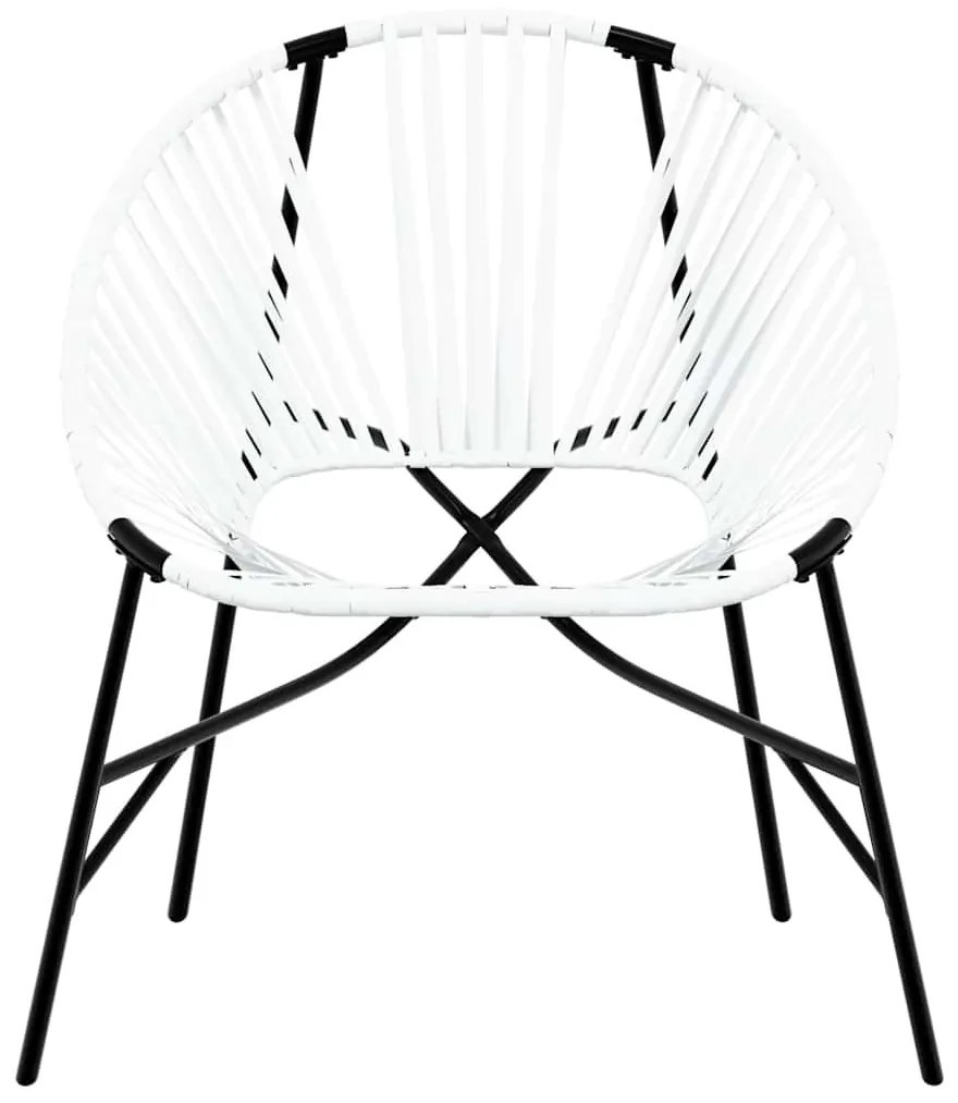 3 db fekete fehér polyrattan kerti szék szett