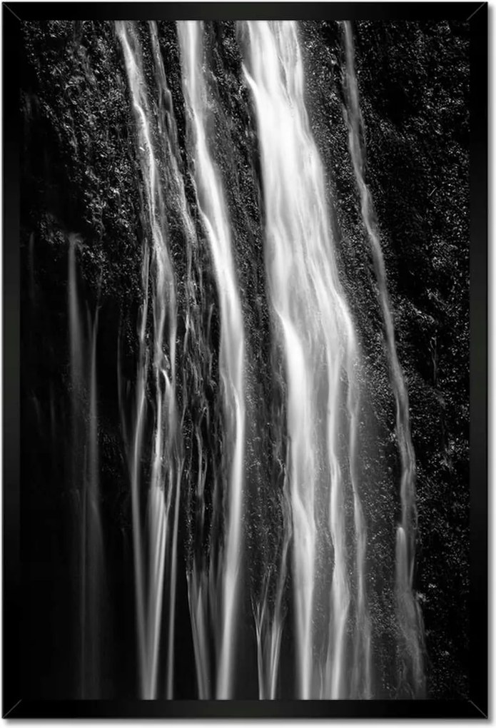 Poszter keretben 40x60 Vízesés Fekete-fehér