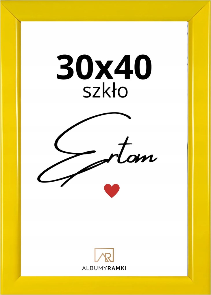 Képkeret 30x40 sárga üveg klasszikus univerzális Aura