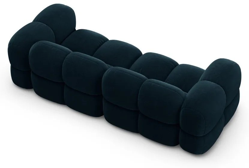 Sötétkék bársony kanapé 250 cm Loretto – Cosmopolitan Design
