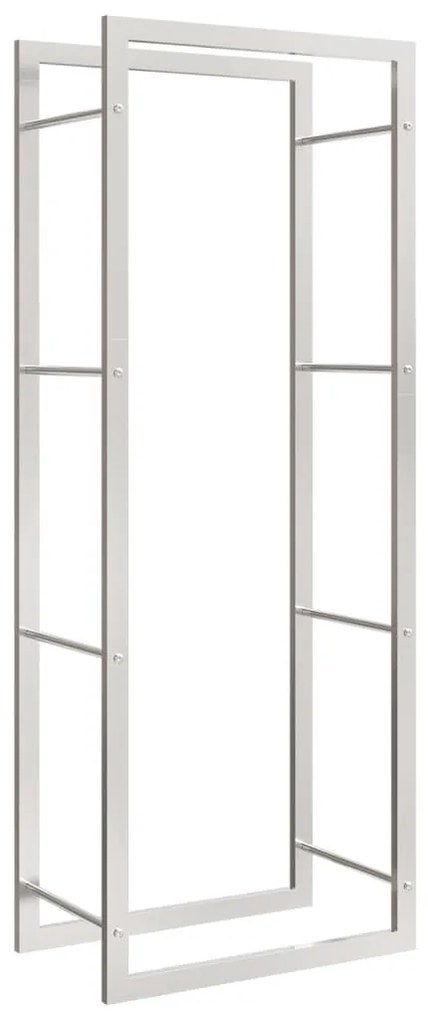 rozsdamentes acél tűzifatároló 50x28x132 cm