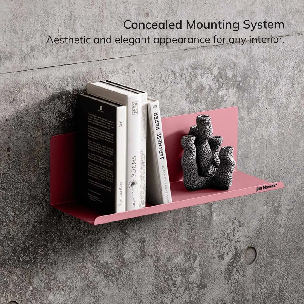 Fali polc JOANNE 400 mm, Fresh Style: púderrózsaszín