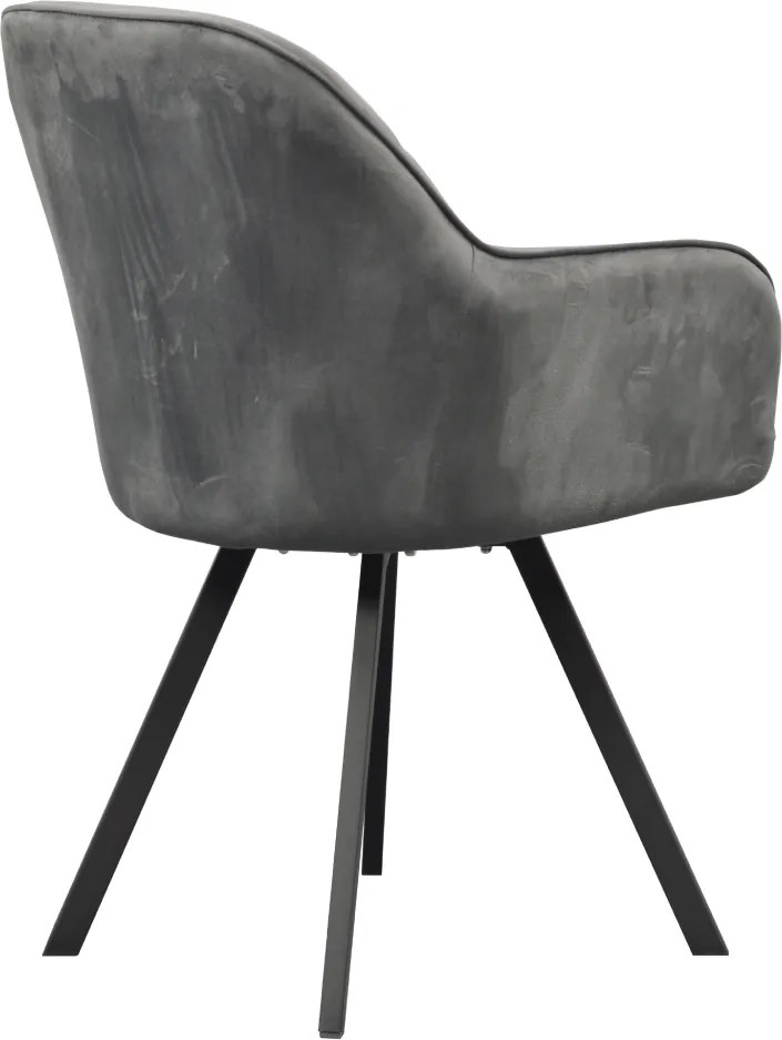 Forgó étkezőszék, sötétszürke Velvet szövet, SAMANTA