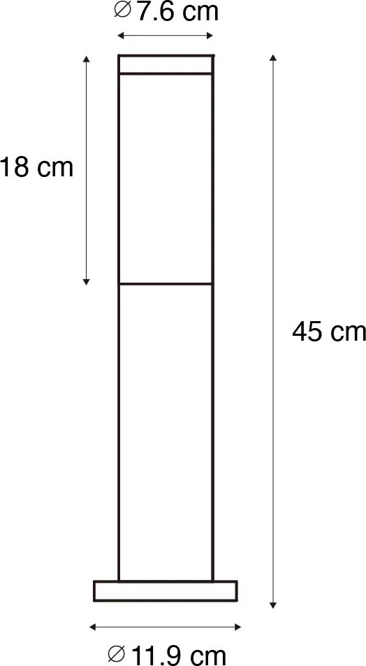 Kültéri lámpaoszlop rozsdabarna opállal 45 cm IP44 - Rox