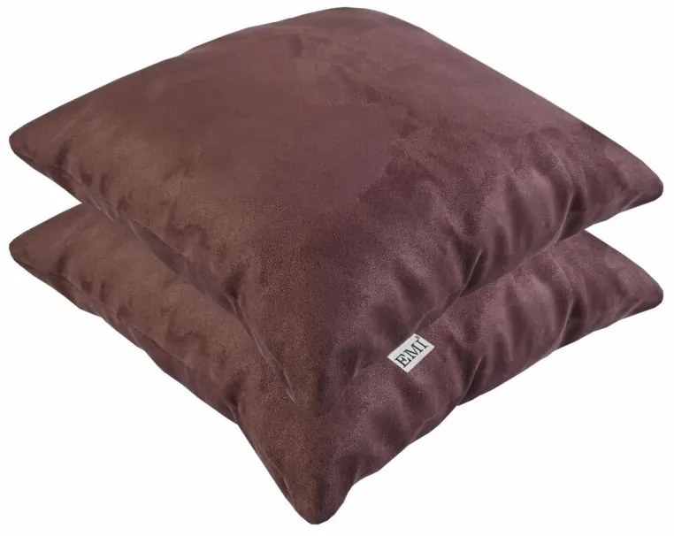 EMI barna 40x40 cm velúr dekor párna, Párna 45x45 cm