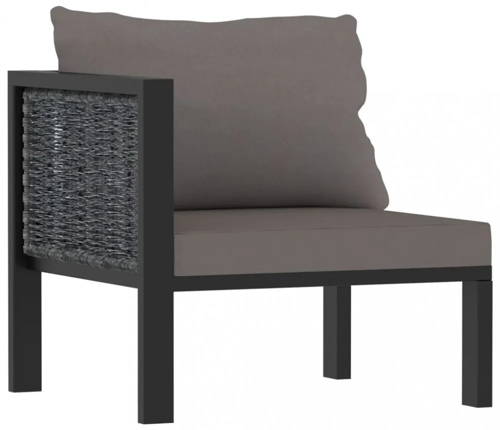 8 részes antracitszürke kerti polyrattan ülőgarnitúra párnákkal