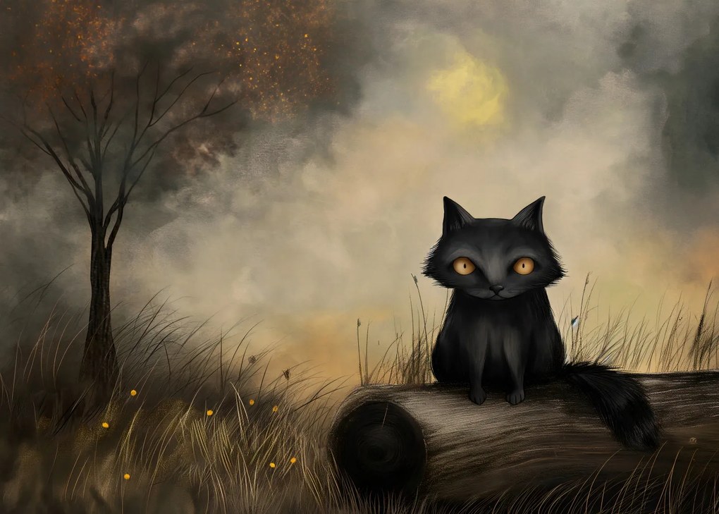 Poszter 35x25cm Fekete macska