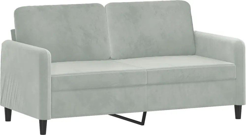 vidaXL kétszemélyes világosszürke bársony kanapé 140 cm