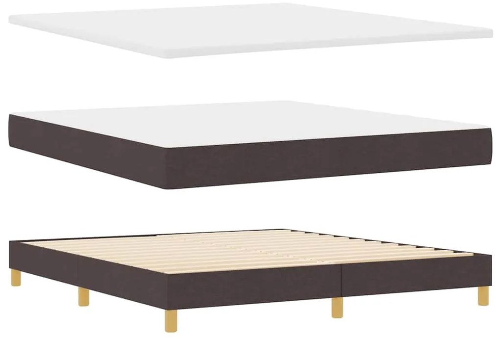 Boxspring ágy matraccal Sötét Barna 180 x 200 cm szövet