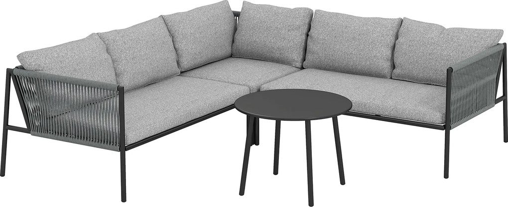 Outsunny Polyrattan Kerti Bútor Szett, Sarokkanapéval, Asztallal és Párnákkal, Időjárásálló Ülőgarnitúra 6 Személy Részére | Aosom