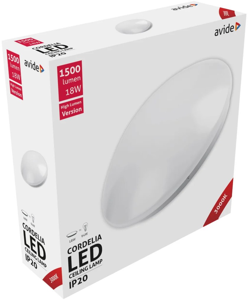 Avide LED Mennyezeti Lámpa Cordelia 18W 330*100mm WW 3000K