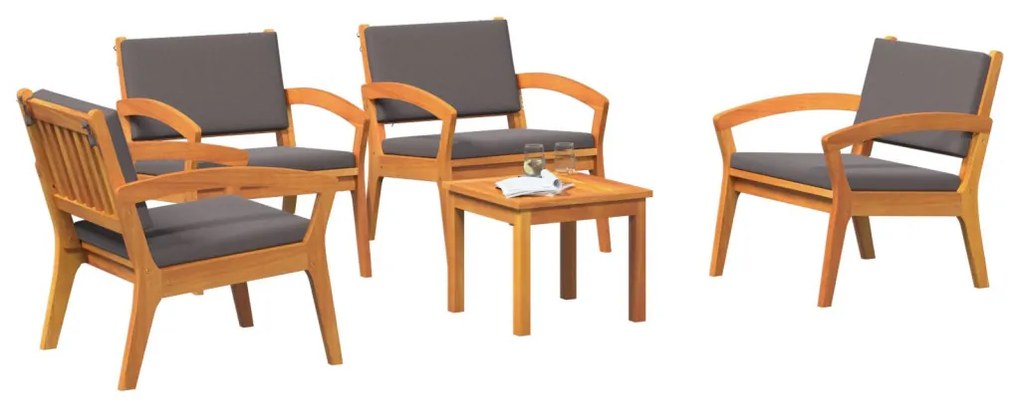 Bisztró készlet 3 pcs Barna 45 x 45 x 38 cm Tömör akácfa