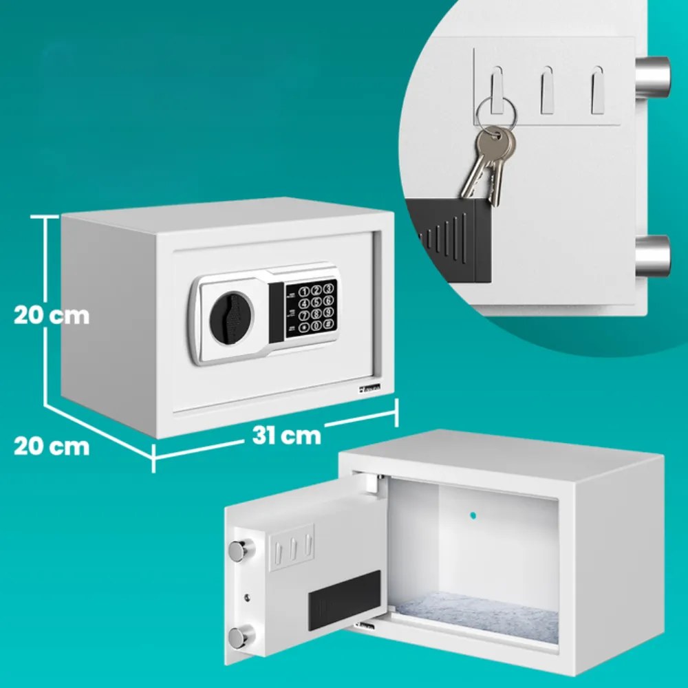 Deuba SAFETY elektromos bútorszéf, 31 x 20 x 20cm, ezüst