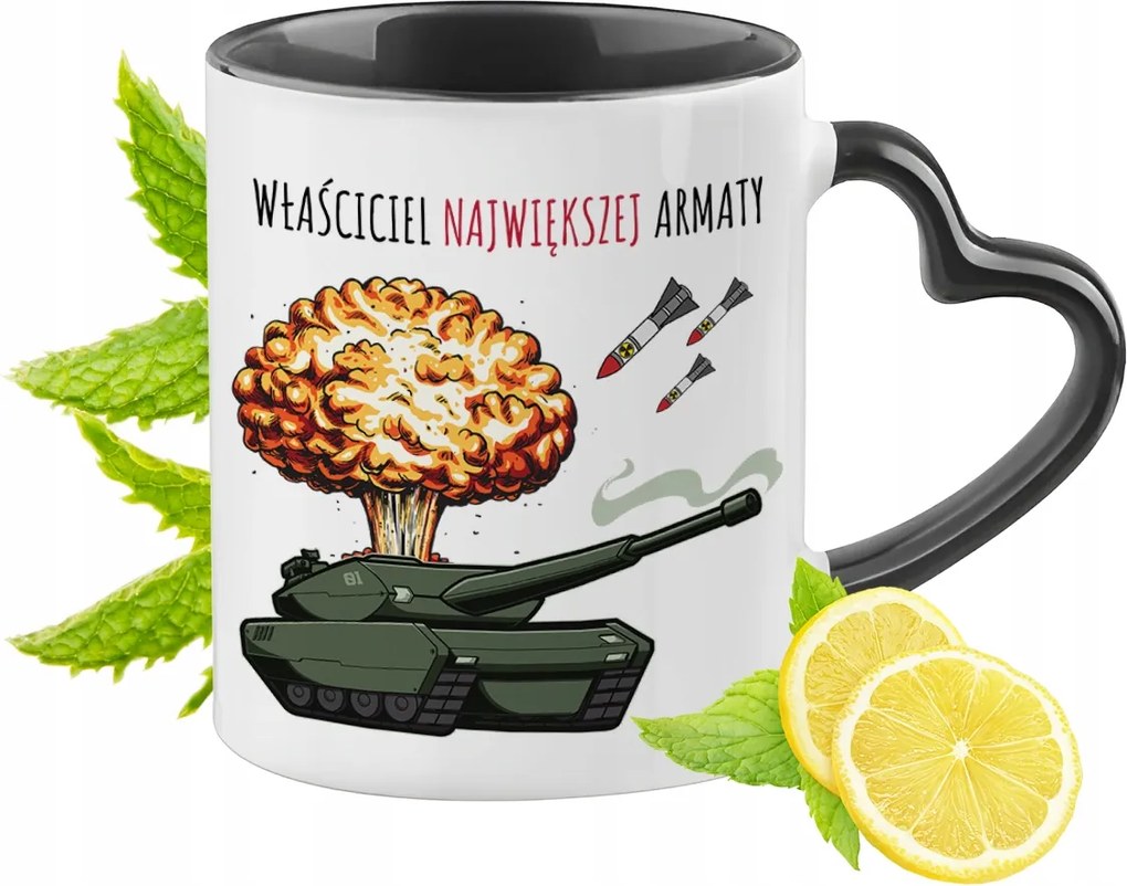 Vicces Bögre Fekete Szív Alakú Füllel Ajándék