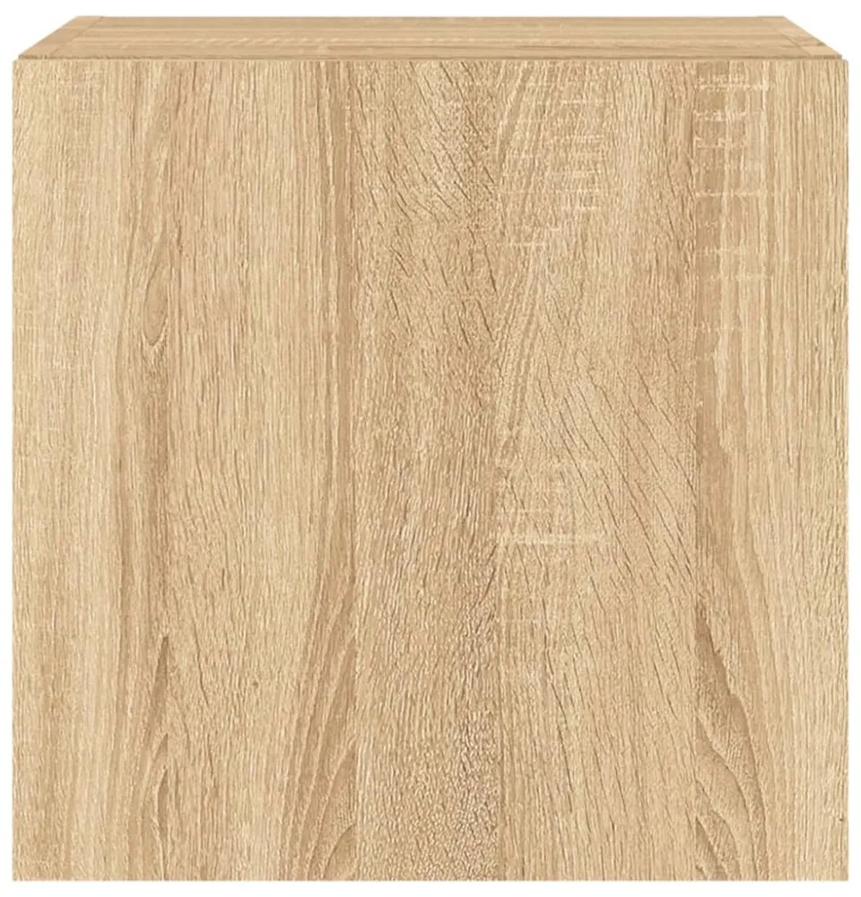 2 db sonoma tölgy színű fali TV-szekrény LED-del 40,5x35x40 cm