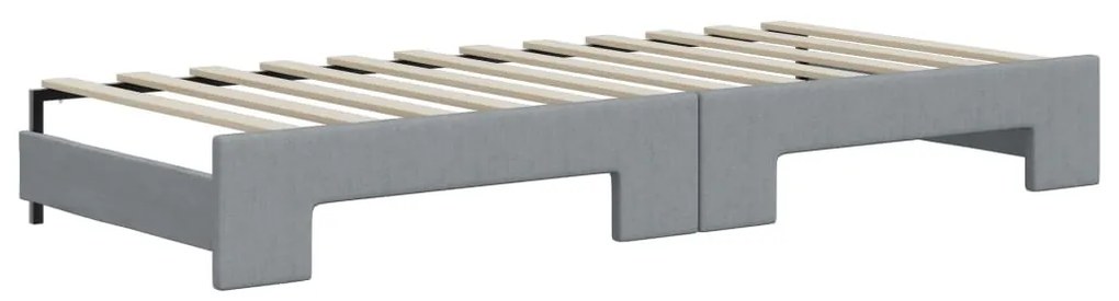 világosszürke kihúzható szövet heverő fiókokkal 80 x 200 cm