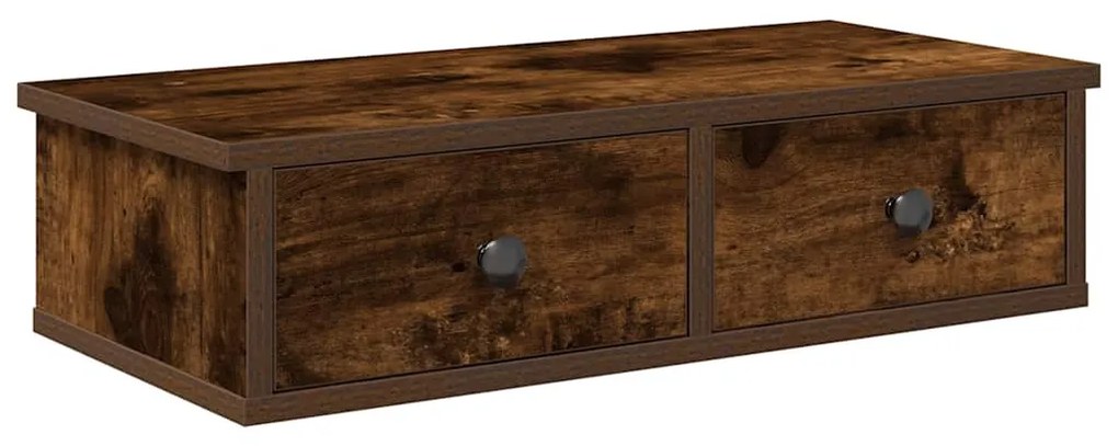 Falipolc fiókokkal füstölt tölgy 60x28x15 cm műszaki fa