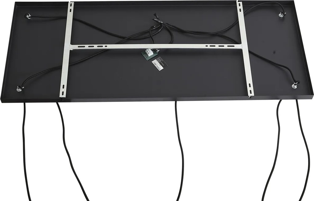 Art Deco függőlámpa fekete füstüveggel, 5 ágú - Wallace