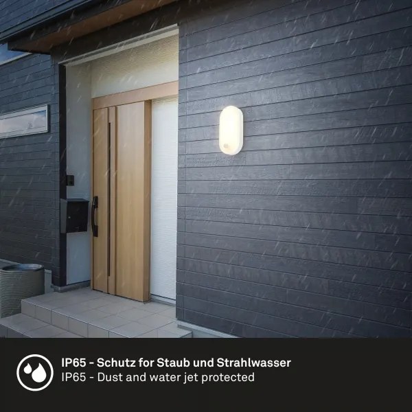 Brilo - LED kültéri fali lámpa RUCH mozgásérzékelővel LED/12W/230V IP65 fehér