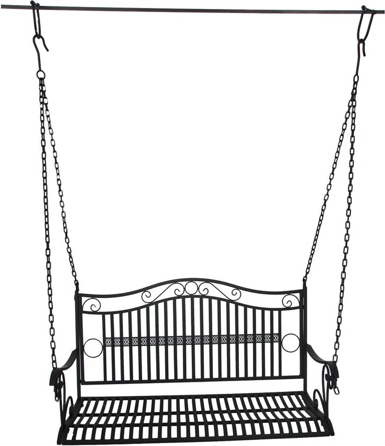 Fekete fém kerti hintaágy Cumbal – Garden Pleasure
