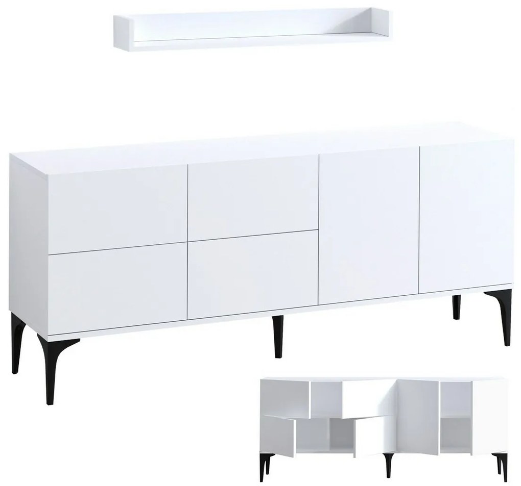 Lucky White and Black szekrény polccal