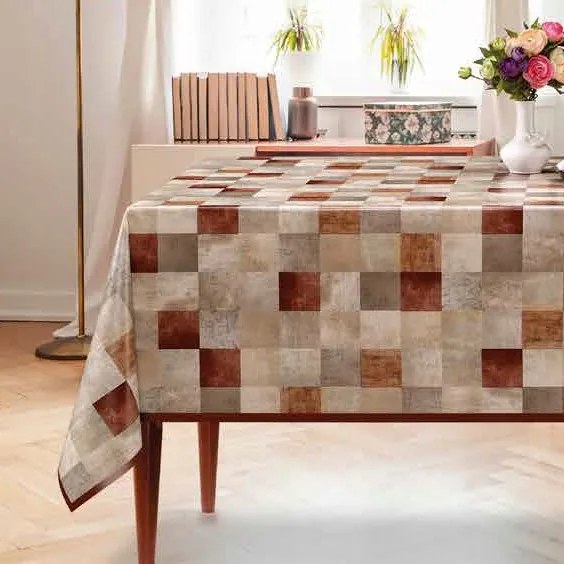 Abrosz Vastag Nem Szőtt Kockás Bronz 140x280