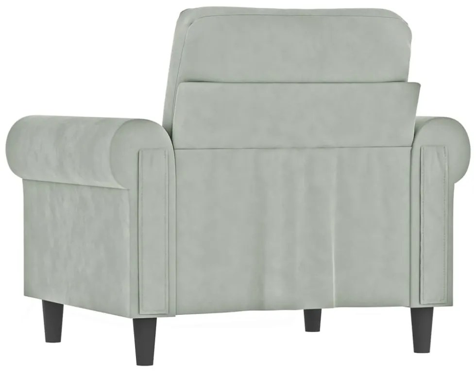 világosszürke bársony kanapéfotel 60 cm
