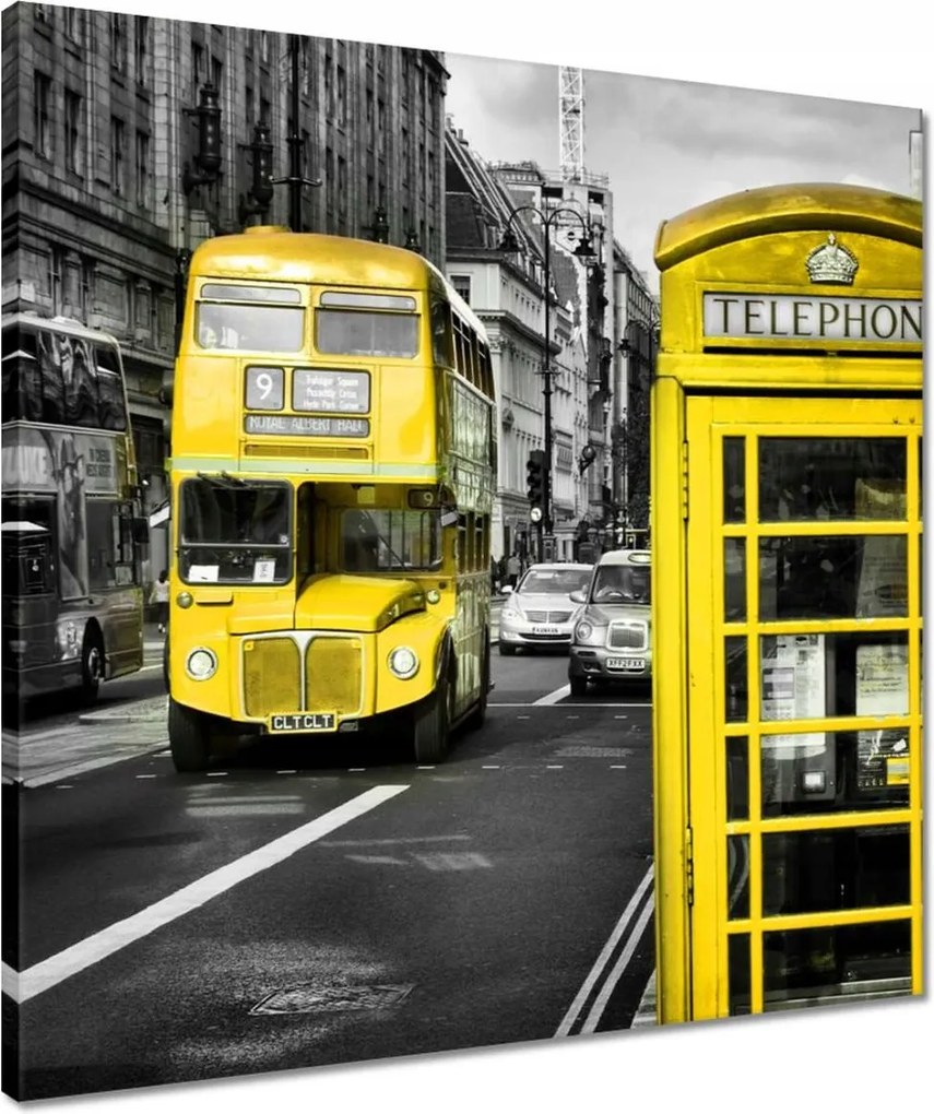 Vászonkép 50x50 Sárga telefonfülke