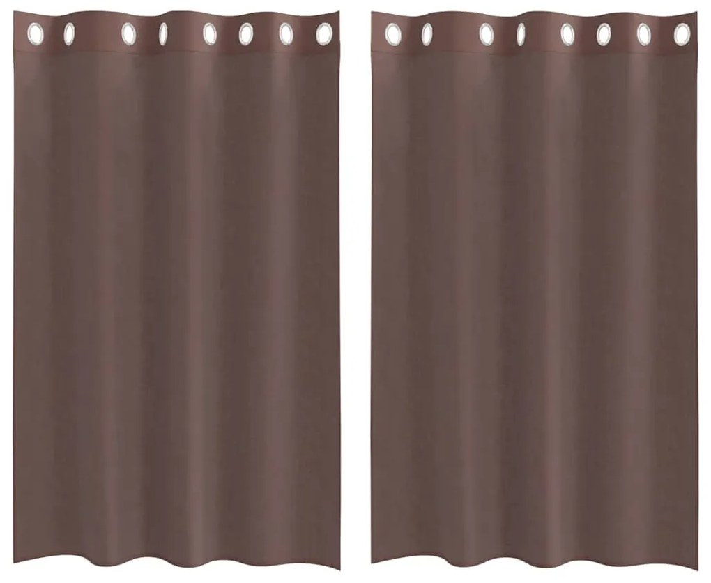 2 db barna fátyolfüggönyök rojtokkal 140x175 cm