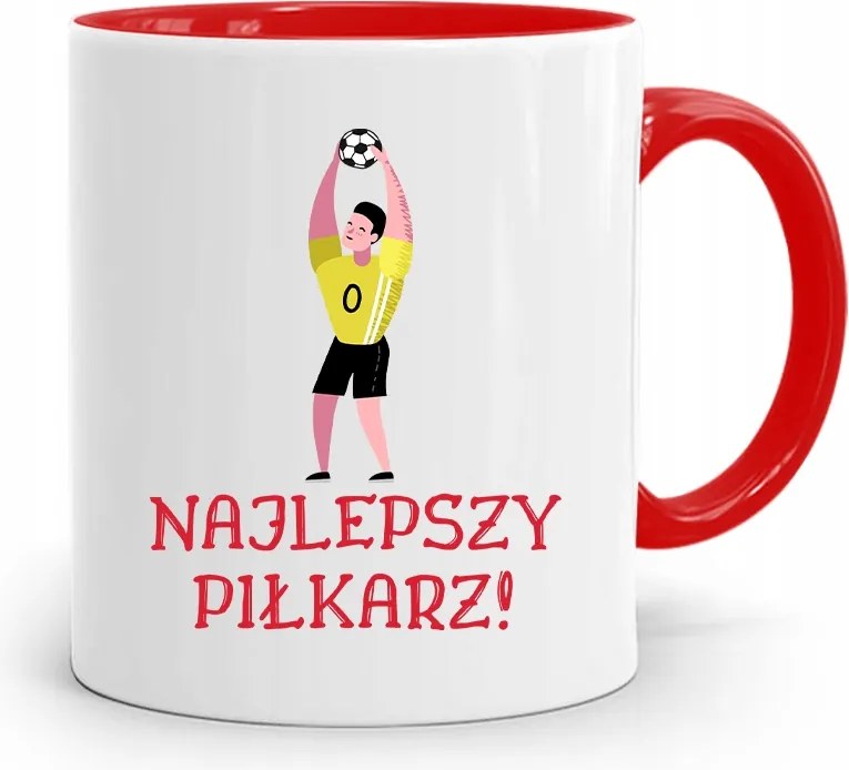 Piros Bögre Ajándék A Legjobb Labdarúgónak fényképes nyomtatással