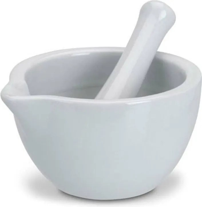 Porcelán mozsár zúzó Fehér Fűszernövényekhez 6 cm Kerámia