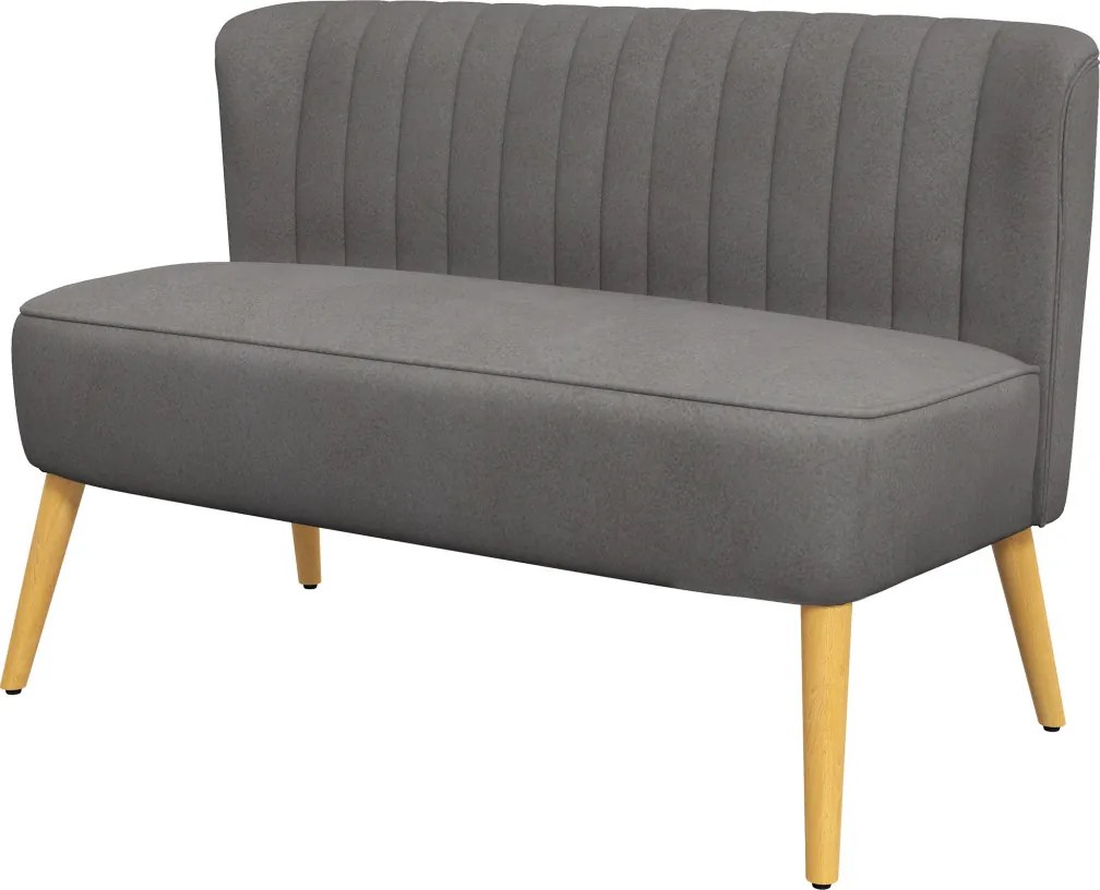 HOMCOM Kanapé Retro Design 2 Személyes kanapé, fa lábak, sötétszürke