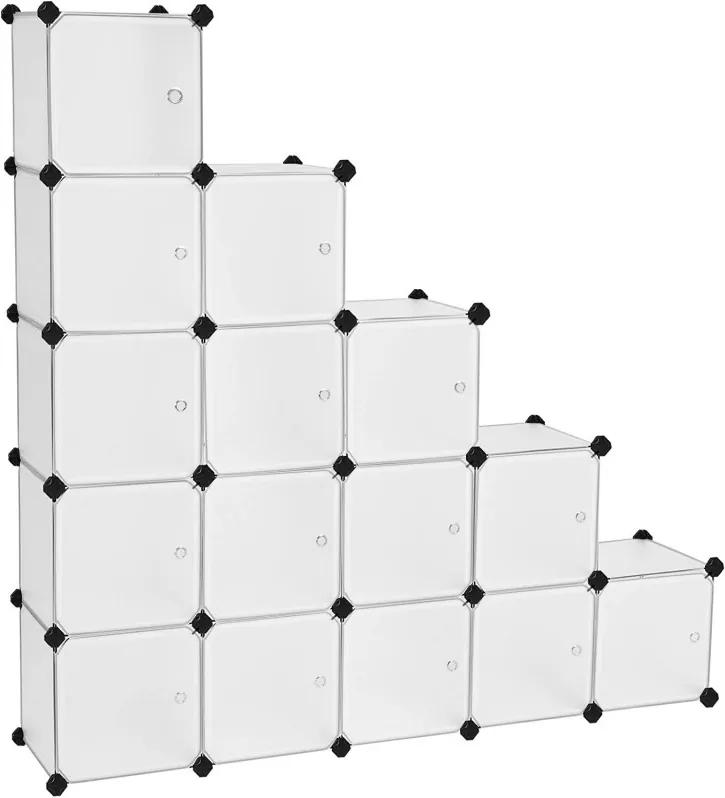 Fehér műanyag tároló polc 123 x 31 x 123 cm