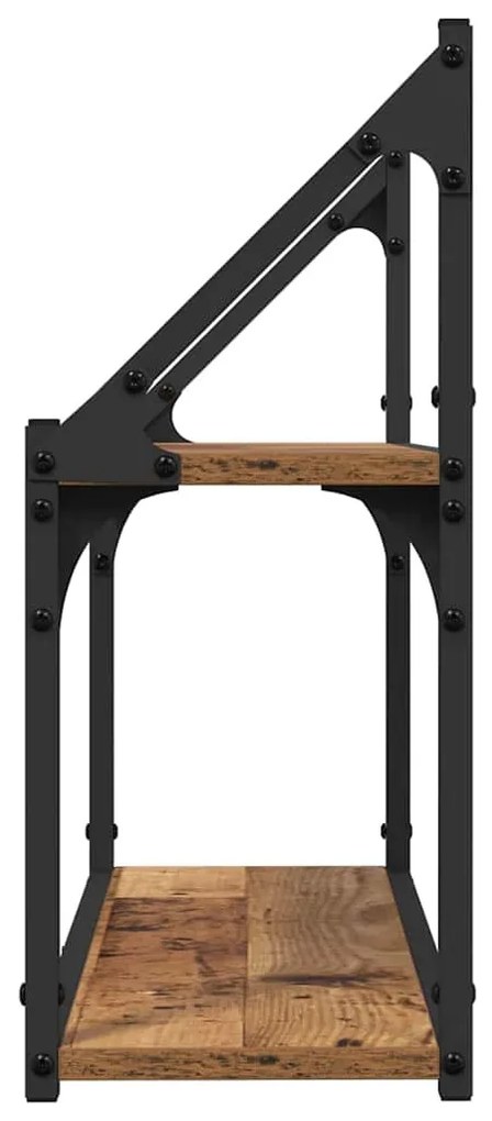 Falpolc polcokkal tárolóval Régi fa 60 x 21 x 51 cm Faanyag