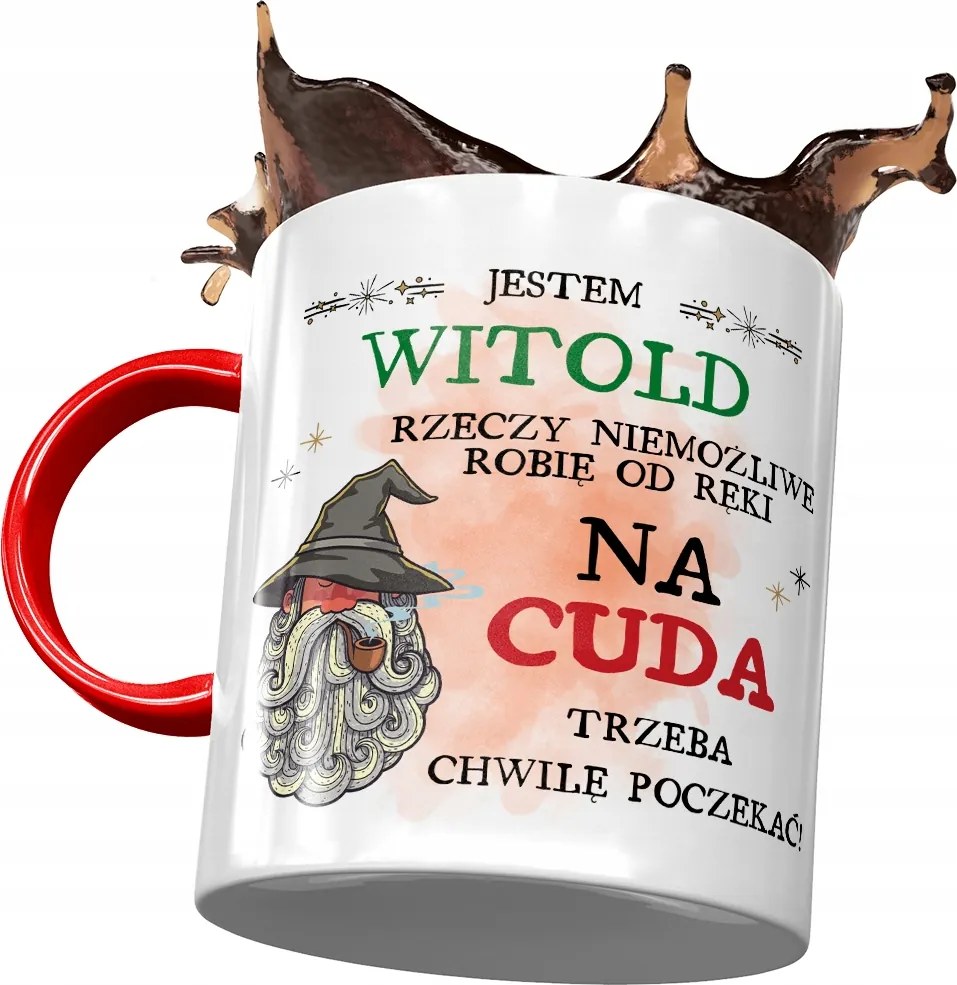 Piros Bögre Witold Férj Kollégának Ajándék Nyomtatott Fotóval