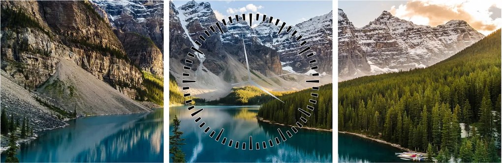 Kép - Kanada, Banff Nemzeti Park, Moraine Lake (órával) (90x30 cm)