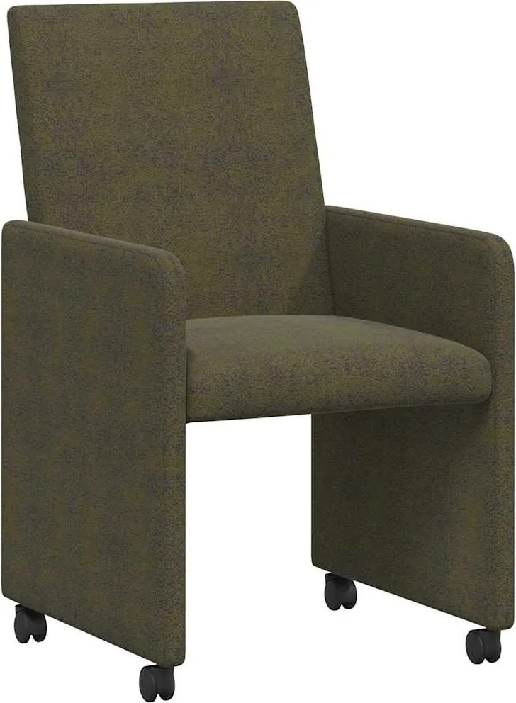 vidaXL Kerekes Étkező Székek 2 pcs Katonai zöld 57 x 66 x 94 cm