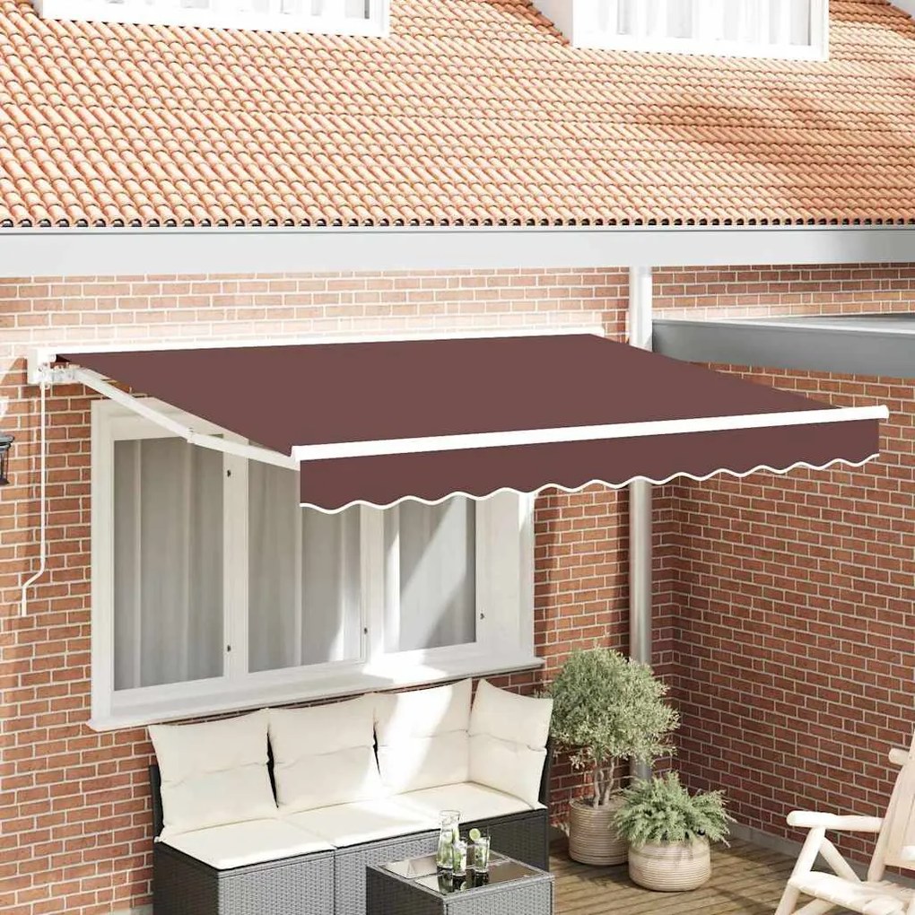 Behúzható napellenző Barna 350x200 cm szövet