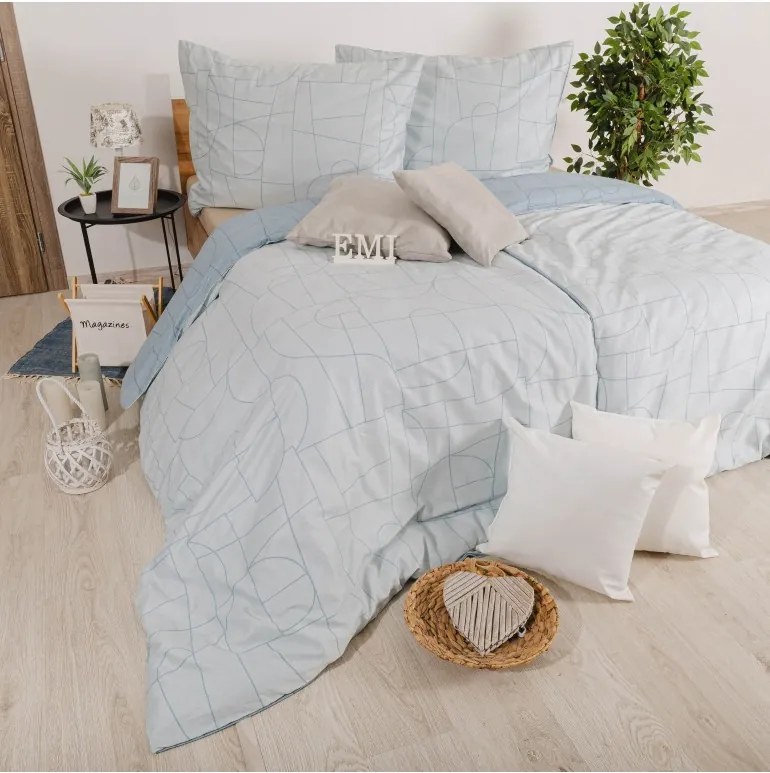 EMI Velur kék pamutszatén ágyneműhuzat