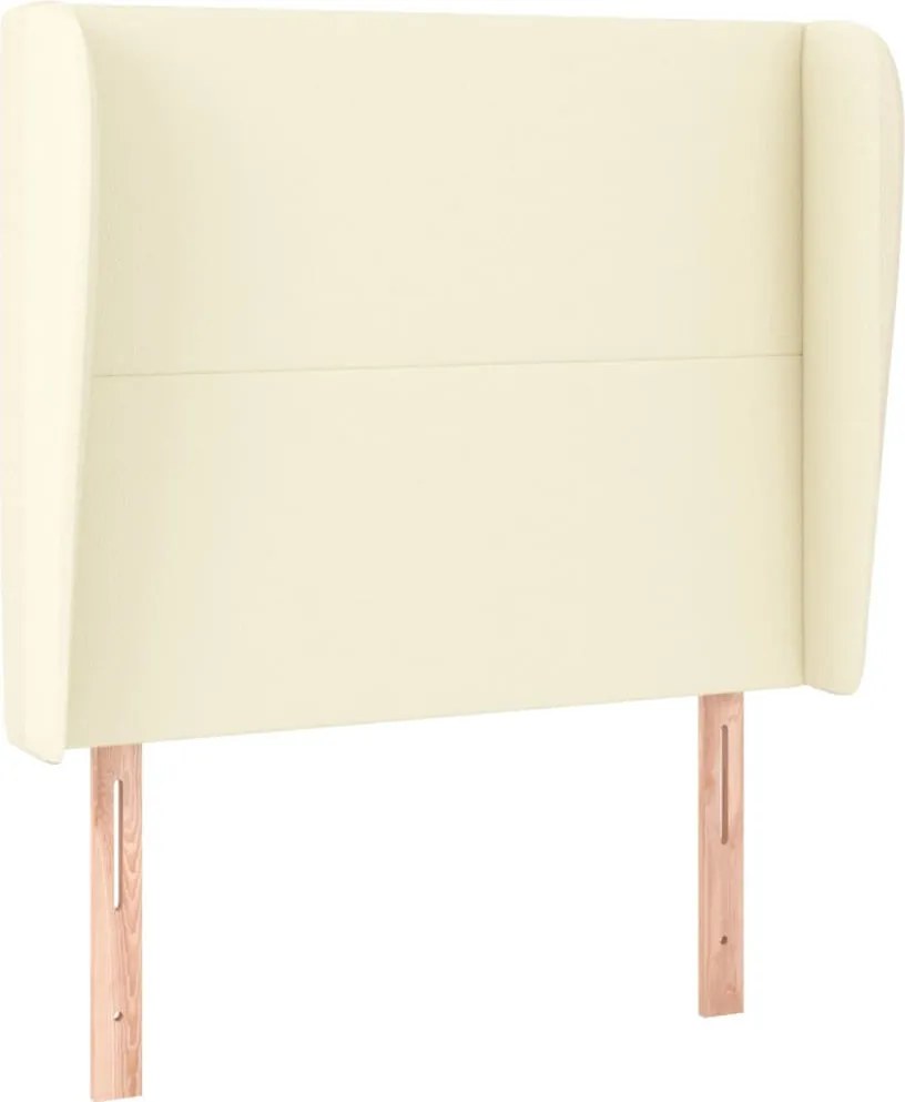 krémszínű műbőr fejtámla szárnyakkal 83 x 23 x 118/128 cm