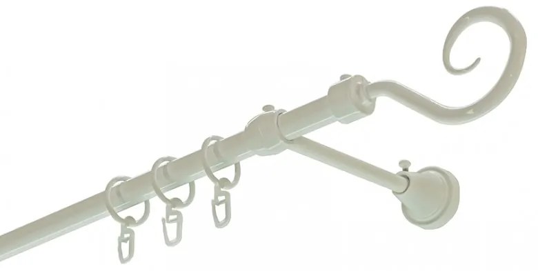 Siera horog egysoros fém karnis szett fehér 300 cm