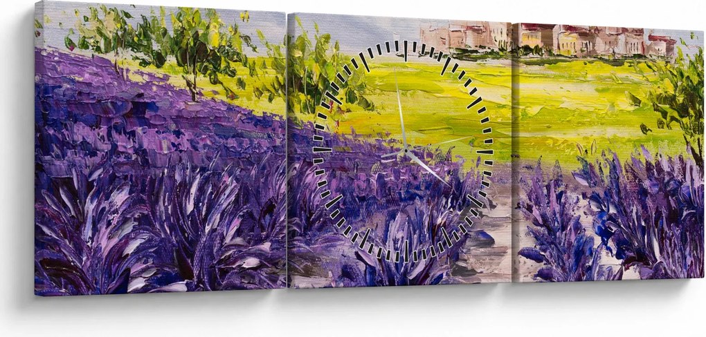 Kép - Provence, franciaország, olajfestmény (órával) (90x30 cm)