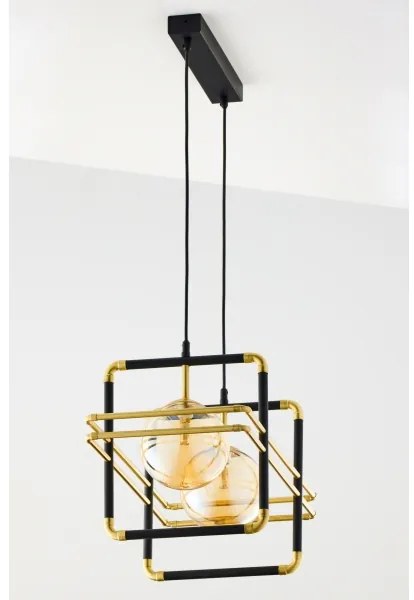 Jupiter 2026 - Csillár zsinóron FIORI 2xG9/10W/230V fekete/arany/bézs