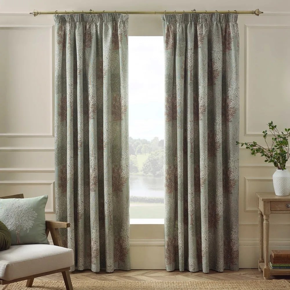 Zöld függöny szett 2 db-os 168x229 cm Woodland Trees – Catherine Lansfield