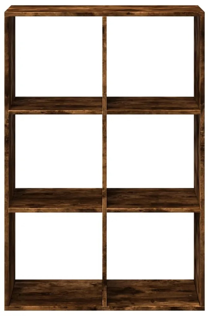 füstös tölgy szerelt fa elválasztó könyvespolc 69,5x29x103,5 cm