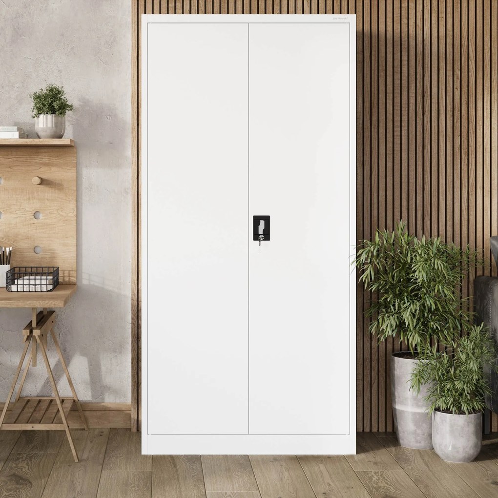 Fém iratszekrény JAN, 900 x 1850 x 400 mm, fehér